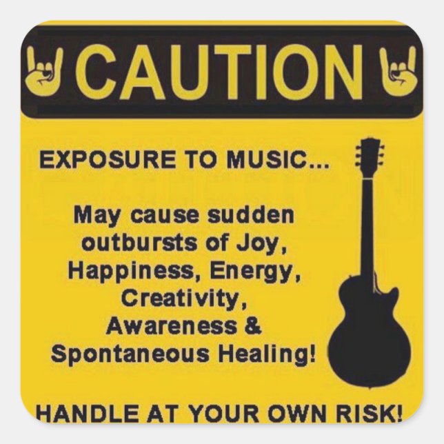 Caution sticker for music lovers (Front)