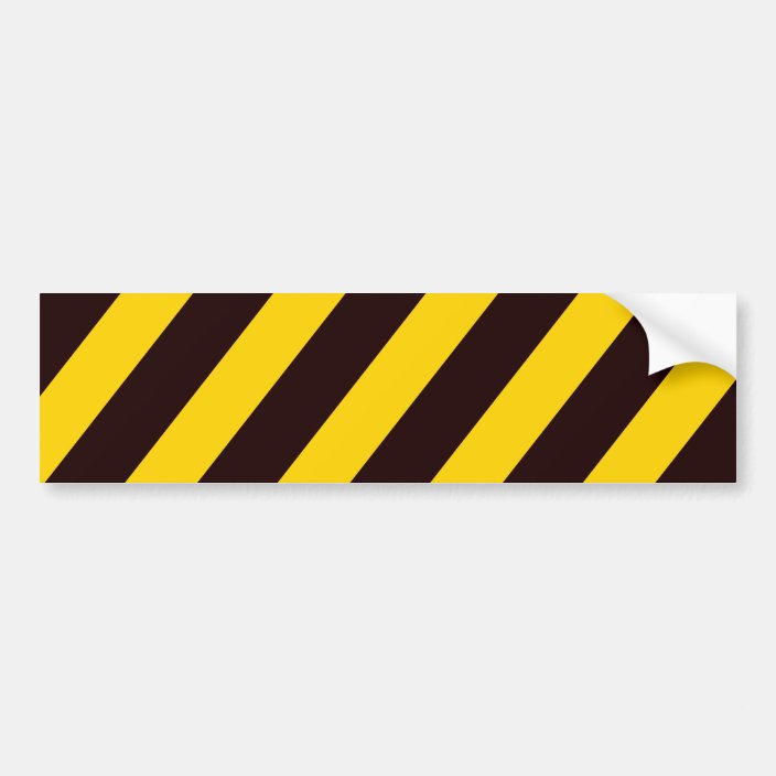 Caution Stripes Black Yellow Visibility Hazard Bumper Sticker