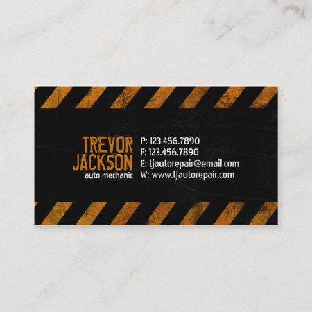 Caution Stripes - Orange Business Card