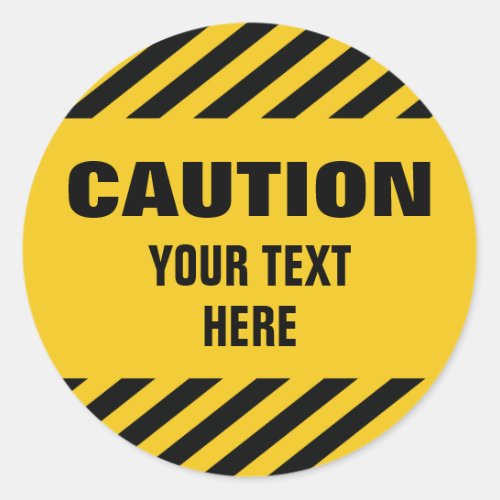 Caution stripes sticker with any text