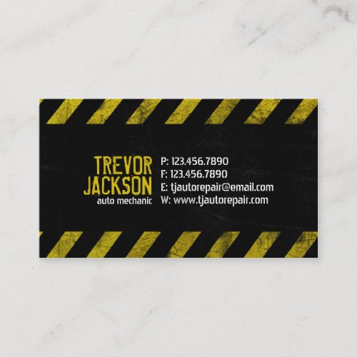 Caution Stripes - Yellow Business Card