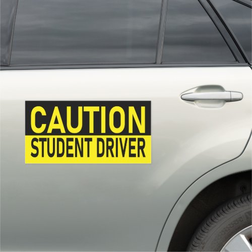 Caution Student Driver Black Yellow Safety Sign