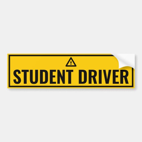 Caution Student Driver Bumper Sticker