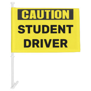 CAUTION Student Driver Car Flag – High-Visibility 