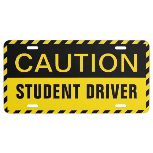 Caution Student Driver License Plate