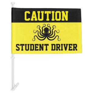 Caution Student Driver Safety Flag