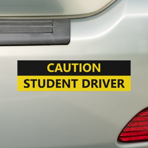 Caution Student Driver yellow black Car Bumper Sticker