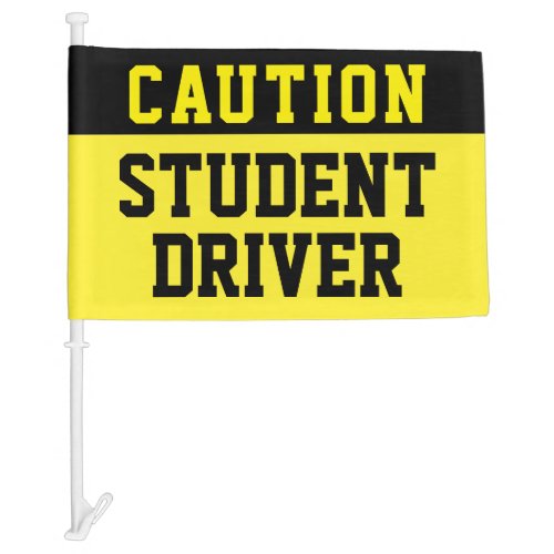 Caution Student Driver Yellow Black Flag