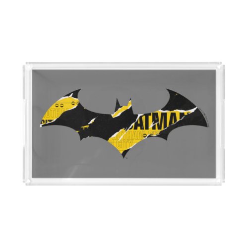 Caution Tape Batman Logo Acrylic Tray