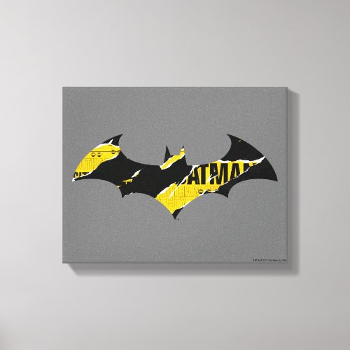 Caution Tape Batman Logo Canvas Print