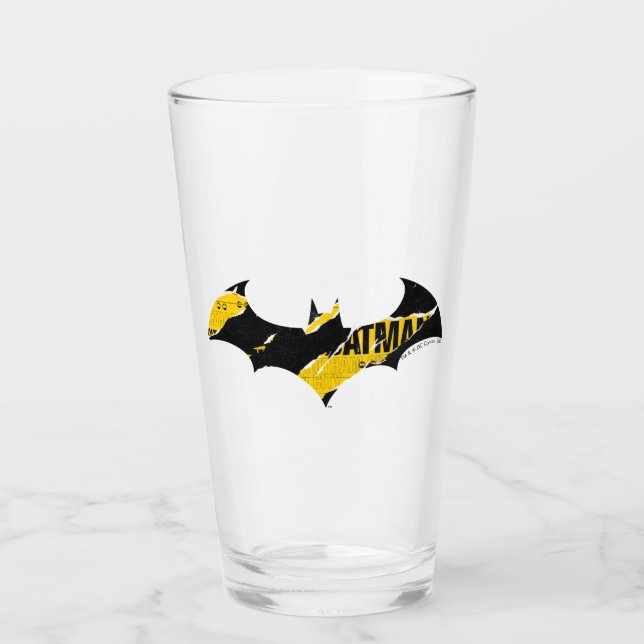 Caution Tape Batman Logo Glass (Front)
