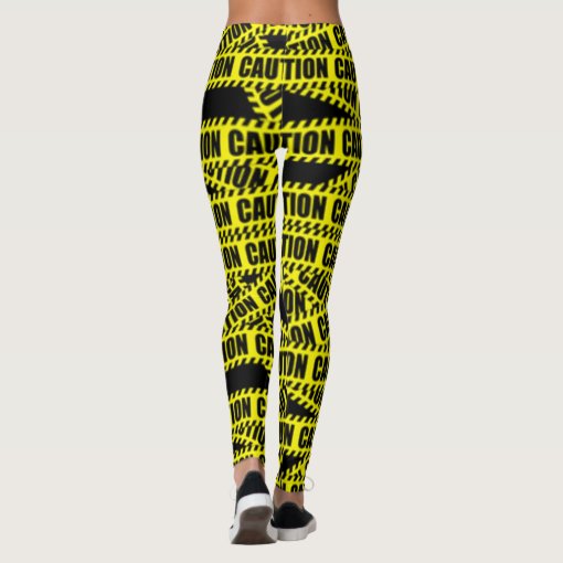 Caution tape design leggings Zazzle
