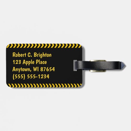 Caution Tape Pattern Luggage Tag