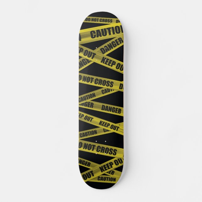 Caution Tape Skateboard Deck (Front)