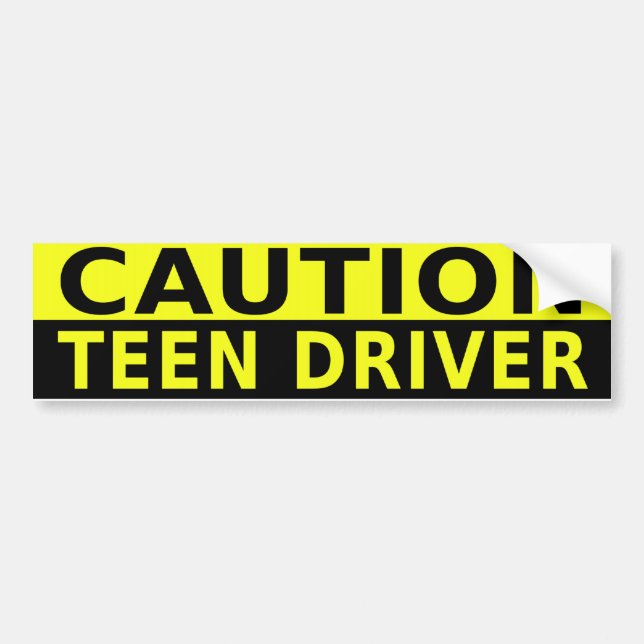 CAUTION TEEN DRIVER BUMPER STICKER (Front)