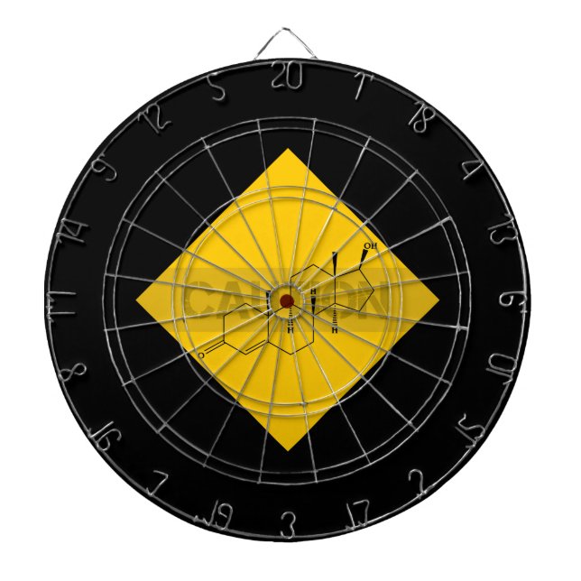 Caution: Testosterone Dartboard With Darts (Front)