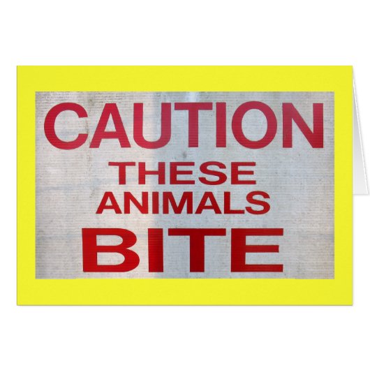 Caution! These Animals Bite! Cards (Front Horizontal)