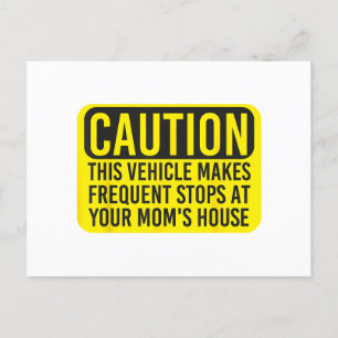 Caution This Vehicle Makes Frequent Stops At Your Holiday Postcard