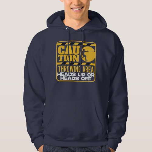 Caution Throwing Area Throw Track And Field Hoodie