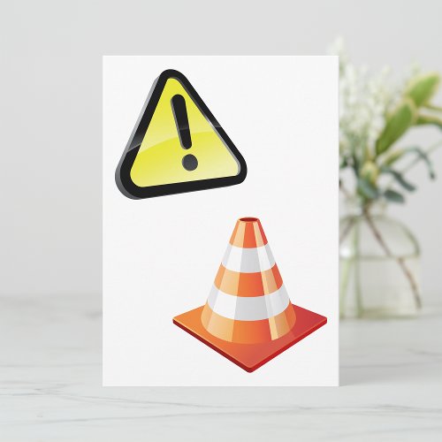 Caution Traffic Cone Warning Invitation