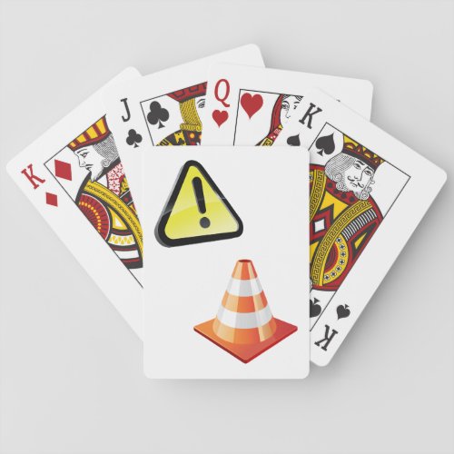 Caution Traffic Cone Warning Playing Cards