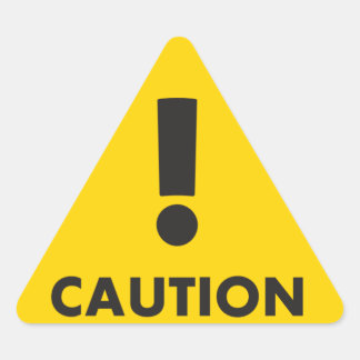 Caution Triangle - Black Yellow Visibility Hazard Sticker