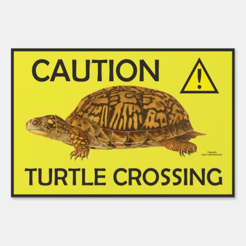 Caution Turtle Crossing Sign