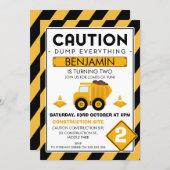 Caution Under Construction Birthday Invitation (Front/Back)
