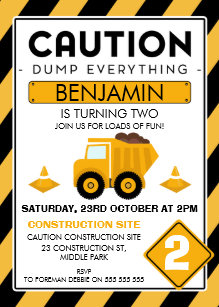 construction birthday invitations zazzle
