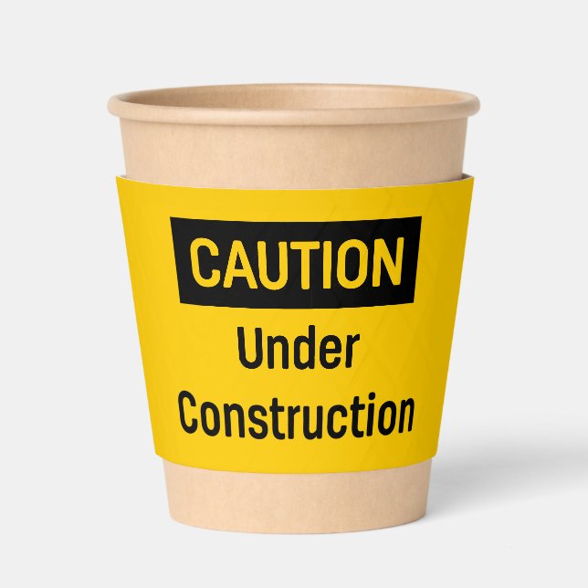 CAUTION Under Construction Coffee Cup Sleeve (Insitu (Kraft))