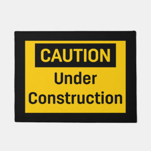 Caution Under Construction Doormat