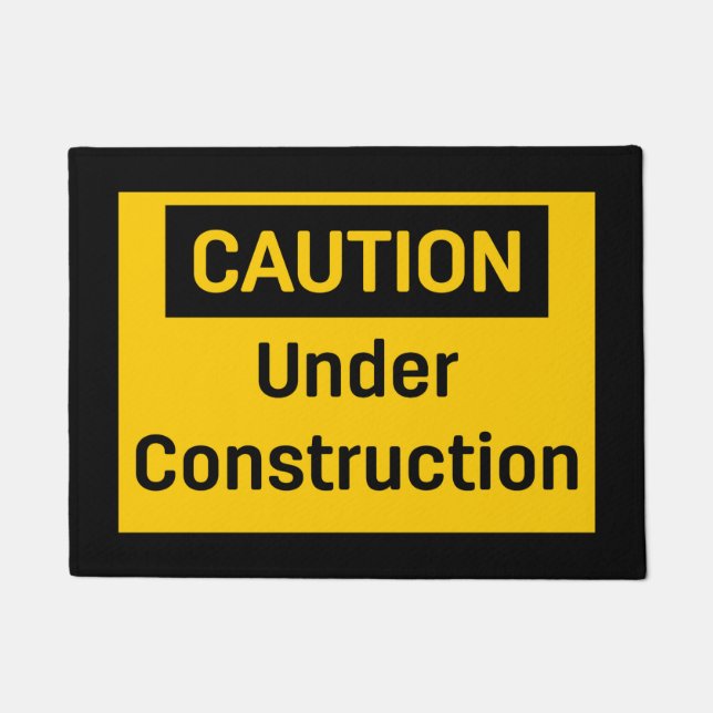 Caution Under Construction Doormat (Front)