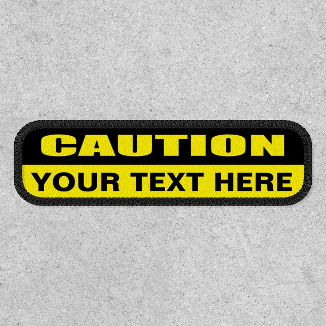 Caution Warning Custom Rectangle Sticker Patch (Front)