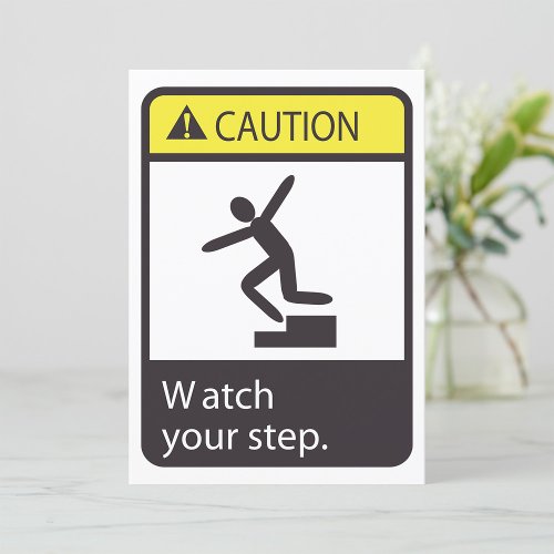 Caution Watch Your Step Invitations