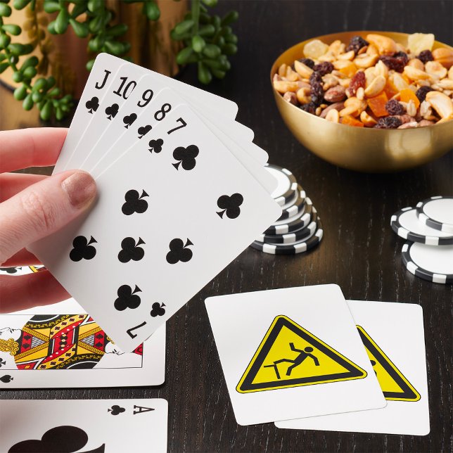 Caution Watch Your Step Sign Trip Hazard Poker Cards (Creator Uploaded)