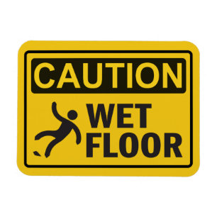 Caution Wet Floor with icon Magnet