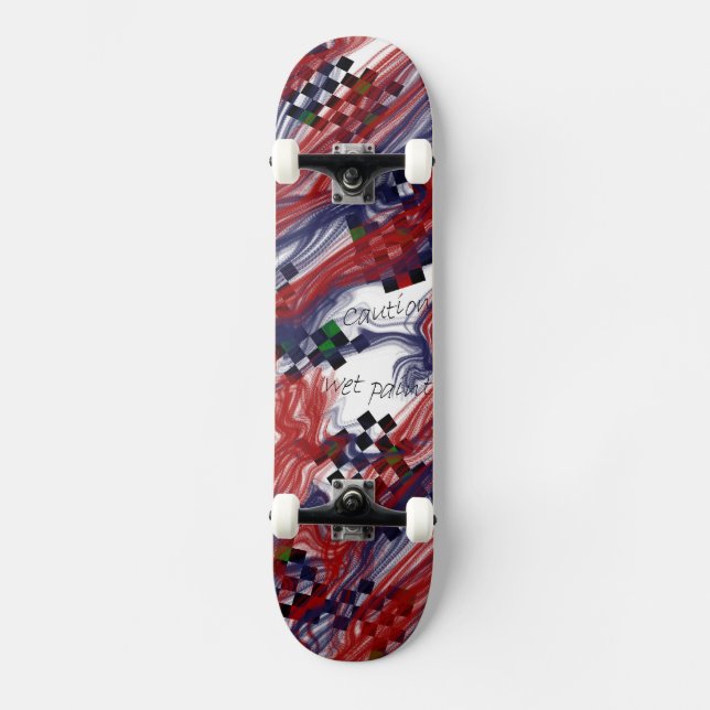 Caution Wet Paint - cool and beautiful design Skateboard Deck (Front)