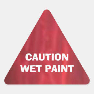 CAUTION Wet Paint Triangle Sticker