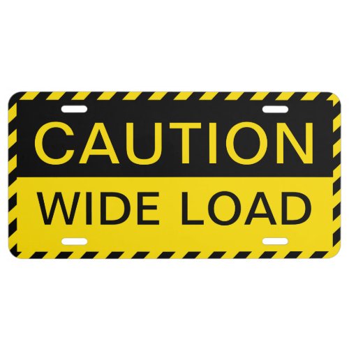 Caution Wide Load License Plate