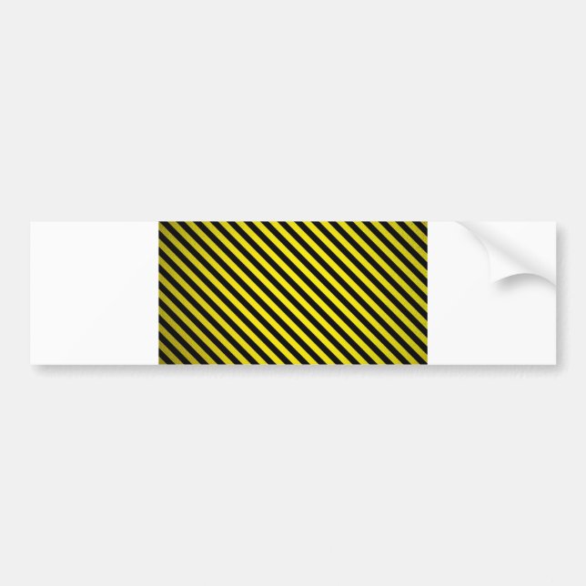 caution yellow black stripes under construction bumper sticker (Front)