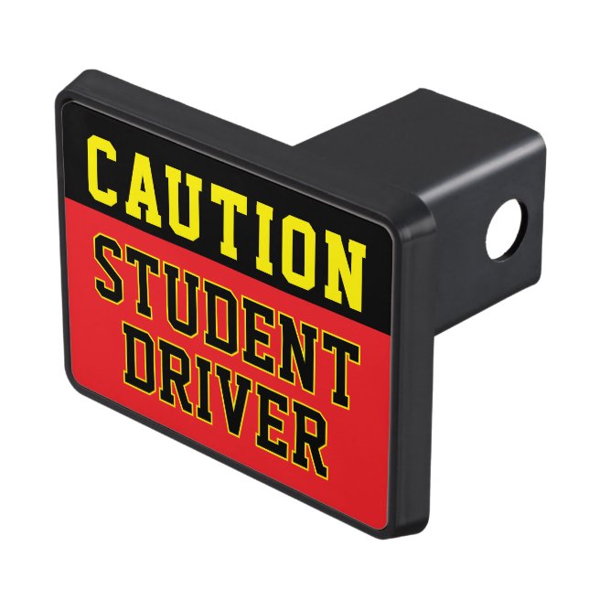 Caution Yellow Black Student Driver Hitch Cover (Top Right)