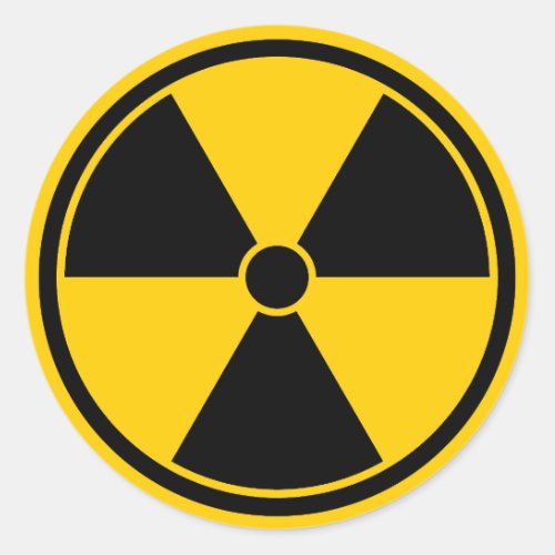Caution Yellow Radiation Symbol Sticker