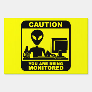 Caution! you are being monitored yard sign