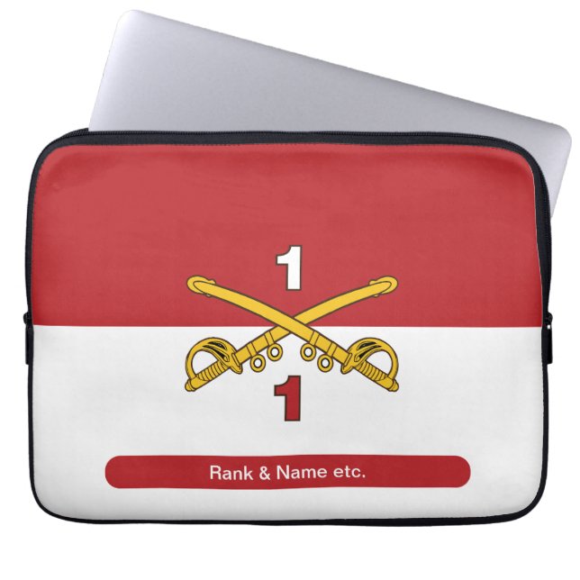 Cav Guidon Crossed Sabers Laptop Sleeve (Front)