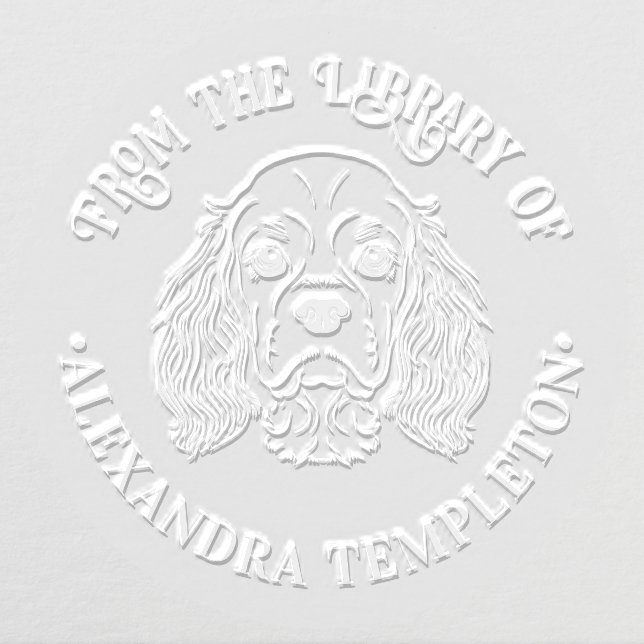 Cav King Charles Spaniel Dog Hd Library Book Name Embosser (Design)