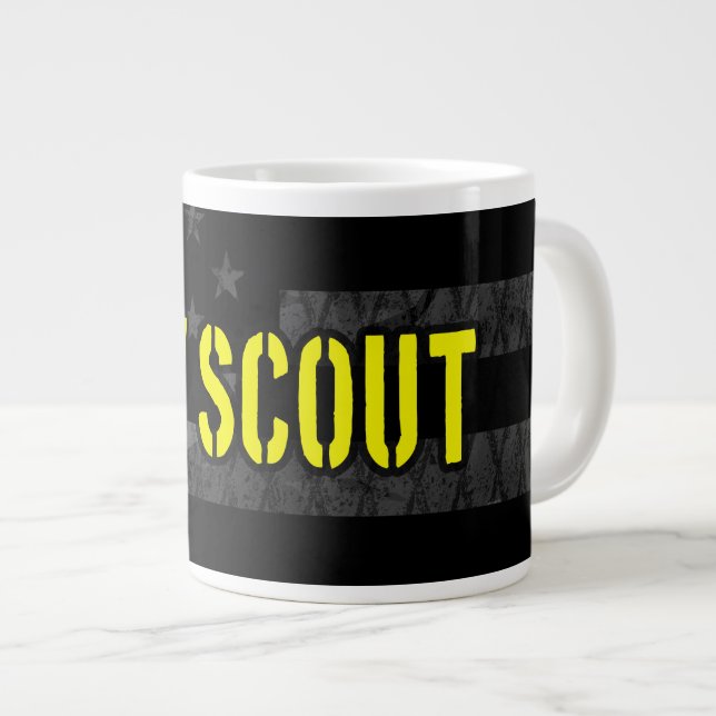 Cav Scout Subdued American Flag Giant Coffee Mug (Front Right)