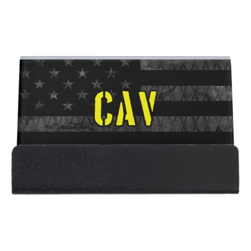 Cav Subdued American Flag Desk Business Card Holder