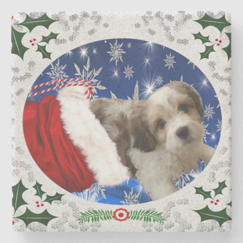 Cavachon Coaster Christmas Dog Stone Coaster
