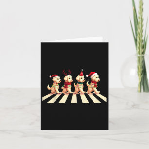 Cavachon Dog Crossing Road Xmas Card