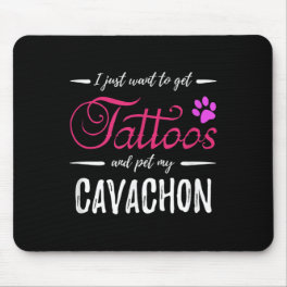 Cavachon Dog Lover Tattoo Funny Dog Mom Gift Idea  Mouse Pad